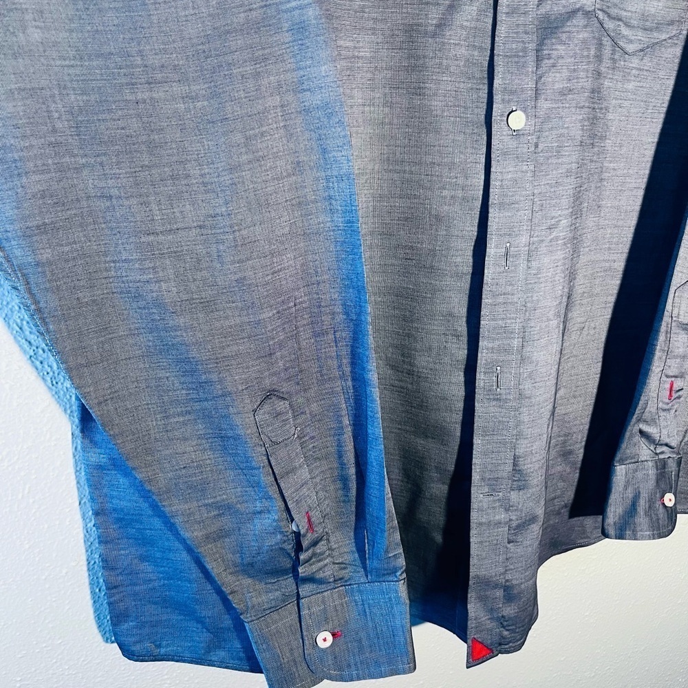 Untuckit Shirt Men’s Blue 100% Cotton Button Up Long Sleeve Size XXXL - Picture 3 of 5